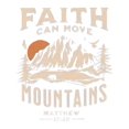 thumbnail image 2 of Faith Can Move Mountains Men's 100% Cotton T-Shirt - Inspirational Biblical Print, Round Neck Short Sleeve Casual Tee, Black with White Lettering, Seasonal Trendy High Street Fashion, 2 of 7