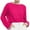 Hot Pink, variant on Spring And Summer New Female Thin Large Round Neck Trumpet Sleeve Knitted T Shirt Oversized Tees for Women Turtle Neck Top for Women Pack Women Shirt Loose Log Sleeve T Shirts for Women Athletic Tops