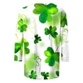 thumbnail image 4 of Meichang Hauts de la Saint-Patrick pour Femmes Liquidation Imprimé Trèfle Tee Tops Manches 3/4 Col Rond Coupe Ample Tee Shirts Chanceux Irlandais, 4 of 5