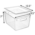 thumbnail image 7 of X-Large Clear Plastic Storage Bins with Lids, 4-Pack, Stackable and Shatterproof, 12.5" x 9.5" x 7", Modern Rectangular Design, 7 of 7