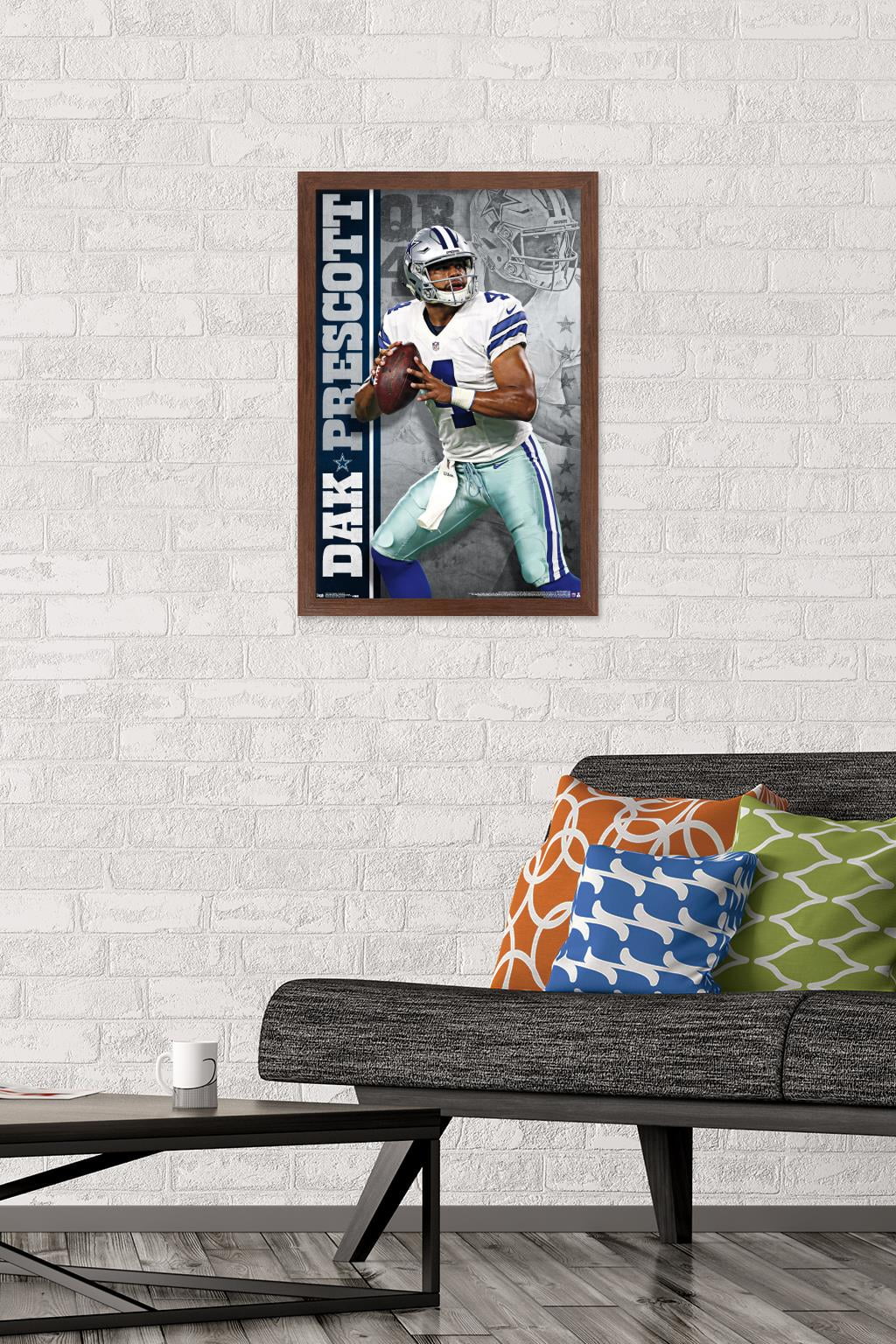 NFL Dallas Cowboys - Dak Prescott 16 Wall Poster, 14.725" x 22.375", Framed