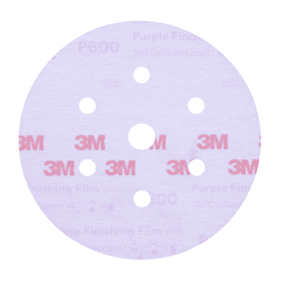 3M Purple Finishing Film Hookit Disc Dust-Free, 30771, 6 in, P600