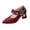 Wine, variant on Women's Fashionable And Versatile Leather Plus-Size Pointed-Toe Shoes Spring/Summer Style Trendy And Comfortable High-Heeled Shoes. Wine 5.5