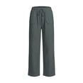thumbnail image 4 of Hurxie Women Casual Lightweight Drawstring Elastic Waist Pants with Pockets Gray,2XL, 4 of 6