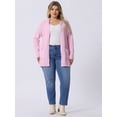 thumbnail image 3 of DARING DIVA Women's Plus Size Classic Cardigan Sweaters 3X Pink, 3 of 6