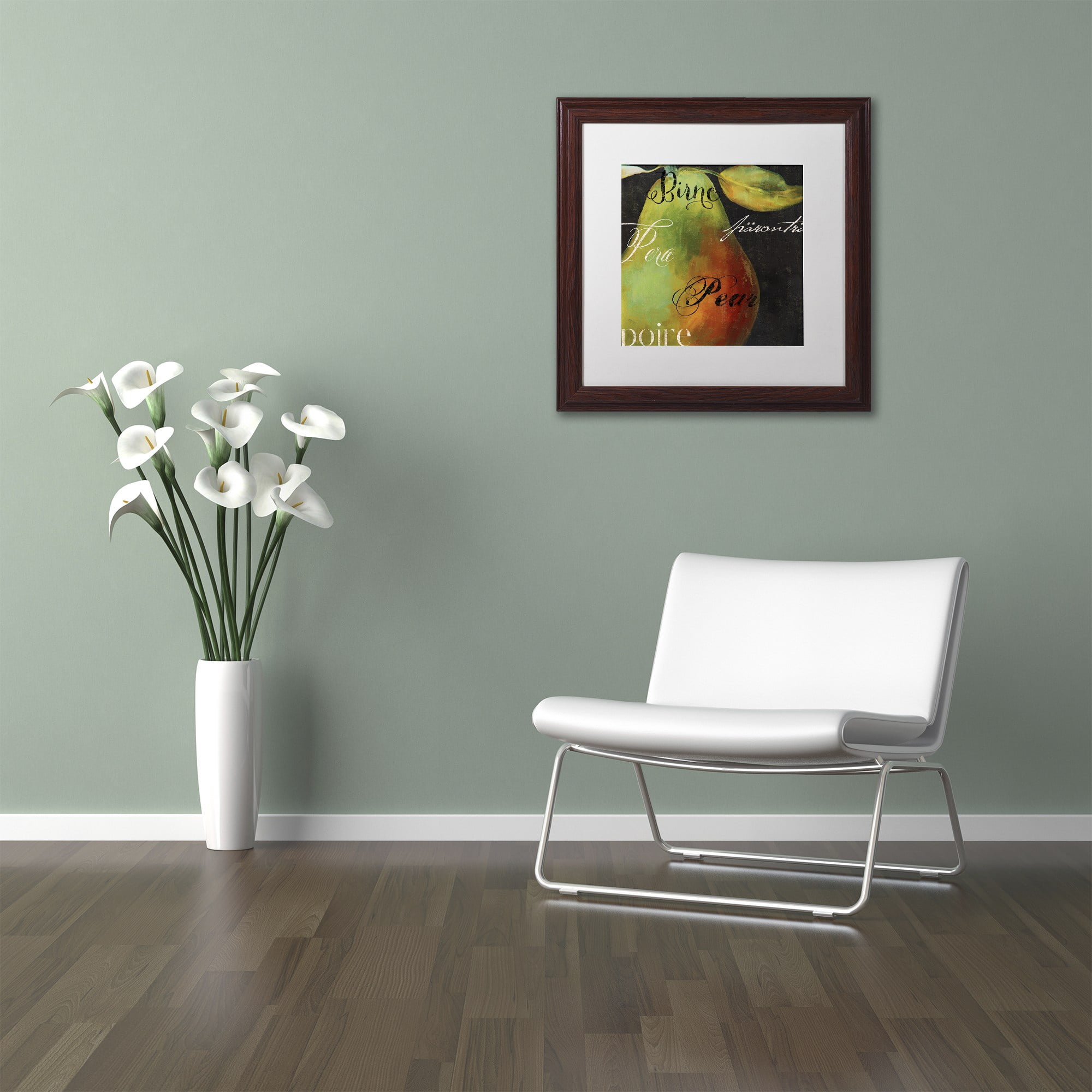 Trademark Fine Art "Painted Pear I" Canvas Art by Color Bakery White Matte, Wood Frame