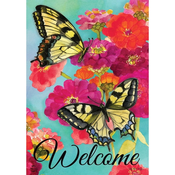 Briarwood Lane Spring Garden Flag 12x18 For Outdoor Morning Butterflies For Spring Garden Flag Flags For Outside