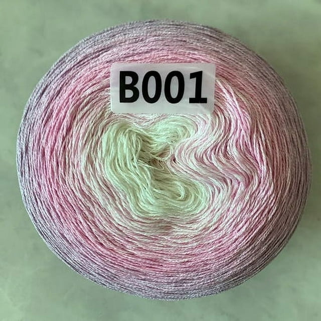 300g Gradient Color Rainbow Cake Yarn Mercerized Cotton Yarn Thread Crochet Shawl Blanket DIY Hand-Woven Yarn for Knitting