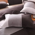thumbnail image 3 of Ensemble Housse de Couette à Rayures 3 Pcs Literie Housse de Couette Format Grand Lit, 3 of 7