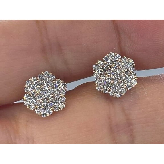 Attractive Women's Stud Earring's Solid 14K White Gold Plated Silver 2.00Ct Round Cut Lab Created Diamond