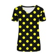 thumbnail image 4 of Fmbrln Womens Summer Polka Print Short Sleeve Tops Fashion V Neck Boho T-Shirts Casual Loose Vacation Beach Tees Blouse, 4 of 5