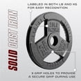 thumbnail image 4 of Yes4All Tri-Grip Handles Olympic Weight Plates/Cast Iron Weight Plates, Suitable for Barbell Exercises, Strength, Flexibility Training - 25LB (Single), 4 of 6