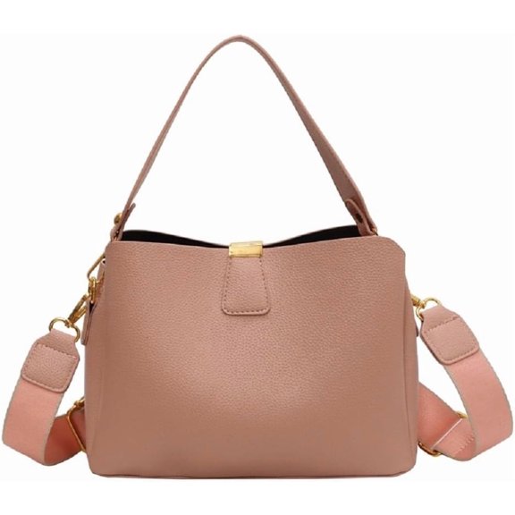 CoCoMangos Vintage PU Leather Bucket Bag, Multi-way Shoulder Crossbody Bag for Daily Use