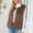 *Brown, variant on ClodeEU Women's Winter Faux Fur Vest,Long Sleeve Shaggy Warm Sleeveless Outerwear ,Fall Winter Plush Vest Dark Gray,Womens Plus XXXL