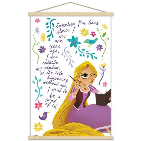 Disney Tangled - Thoughts Wall Poster with Wooden Magnetic Frame, 22.375" x 34"