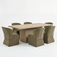 thumbnail image 3 of Christopher Knight Home 7-Piece Modern Dining Set, Table with 6 Upholstered Chairs, Light Natural+Olive Green, 3 of 14