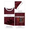 thumbnail image 6 of Xuanfei Women Vintage 1983 Round Neck Contrast Color Short Sleeve T-Shirt, 6 of 7