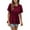 Wine-02, variant on Mittory Women's Loose Ruffle Hem Short Sleeve High Low Peplum Blouse Top
