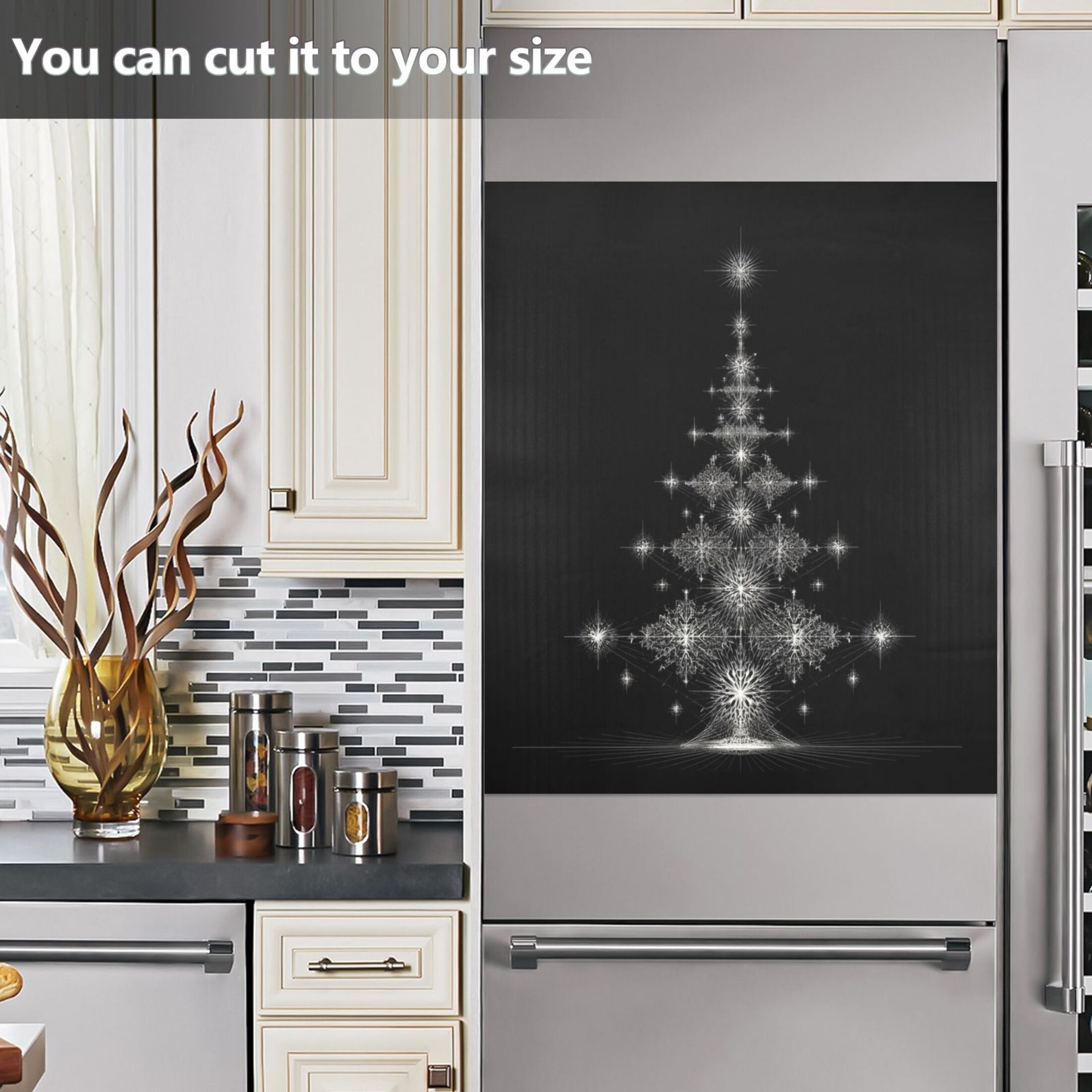 Dishwasher Sticker Magnetic Dishwasher Sticker Magnetic Decorative Sticker Refrigerator Sticker Dishwasher Decorative Stickers Silver Christmas Tree