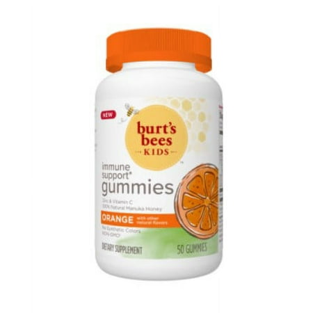 Burt's Bees Kids Immune Support Gummies, Orange Flavor, 50 count