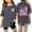 shirts 110#Grey, variant on ZXLBBD Girls Shirts Letter Printed Fashion Casual Short Sleeve Loose Soft Blouses for Youth Daily Wear Summer Clothes
