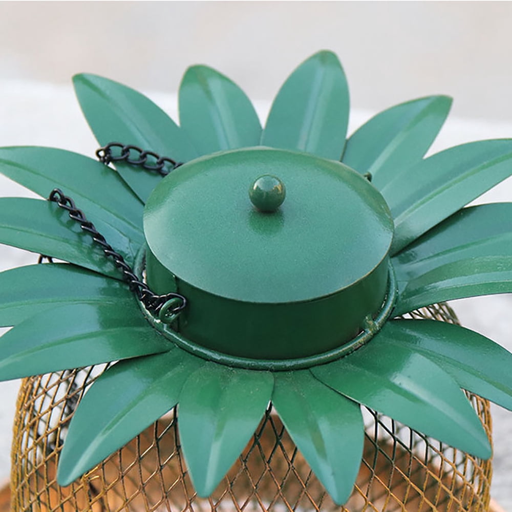 Bird Feeder Lovely Pineapple Shape Metal Waterproof Easy to Fill Outside Bird Feeders Outside Hanging Garden Decor Yard Outdoor Home Decoration Bird Lover Gifts
