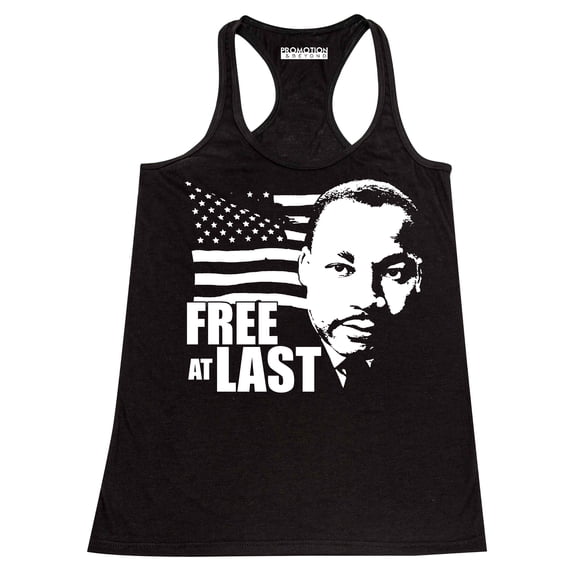 Free At Last Dr Martin Luther King Jr Quote Women's Tank Top, S, Black
