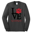 thumbnail image 2 of Wild Bobby, Love My Cat Stole My Heart Red Footprints Animal Lover Mens Long Sleeve Shirt, Charcoal, 2XL, 2 of 3