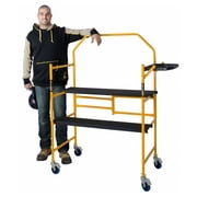 MetalTech 4 Ft Adjustable Portable Scaffolding Platform w/ Locking Wheels