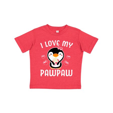 

Inktastic I Love My Pawpaw with Cute Penguin and Hearts Gift Toddler Toddler Girl T-Shirt
