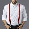 thumbnail image 7 of Buyless Fashion 2 Pack Suspenders for Men - 48" Elastic Adjustable Straps 1 1/4" - Y Shape - 5123-2-Red, 7 of 7