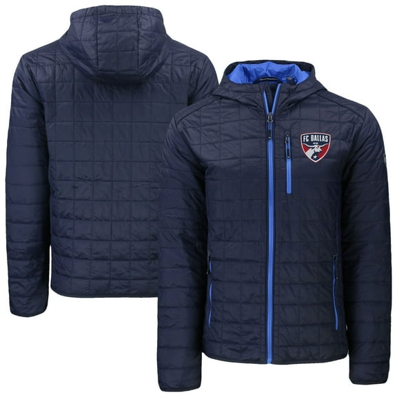 Men's Cutter & Buck Navy FC Dallas Rainier PrimaLoft- Eco Full-Zip Hoodie Jacket