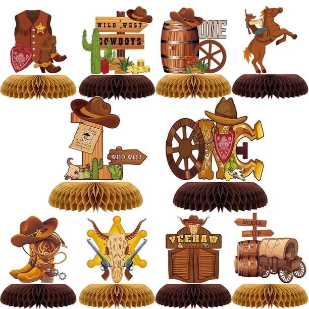 Decoración de mesa Tarklanda Western Cowboy Honeycomb x12