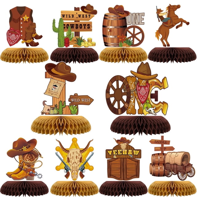 Decoración de mesa Tarklanda Western Cowboy Honeycomb x12