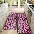thumbnail image 4 of Kitchen Rugs Sets Of 2,Pink and Black Of Leopard Print Anti Fatigue Kitchen Mat Rugs Non Slip Washable,Decorative Kitchen Floor Mats for Kitchen,Sink,Laundry,17"x47"+17"x47", 4 of 5