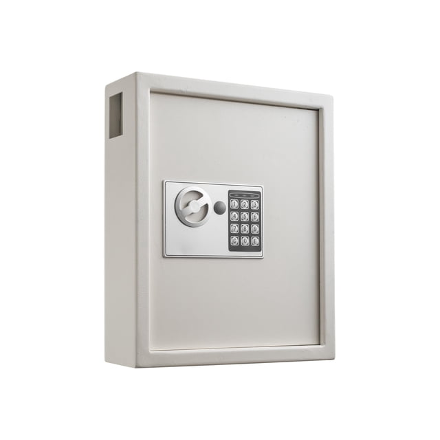 AdirOffice - Armoire à Clés - 40 Crochets - Acier 16 gauge - Blanc
