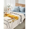 thumbnail image 4 of Farmhouse Cow California King Size Flat Sheet, Wrinkleproof & Fadeproof Cooling Flat Bed Sheet Only, Vintage Animal Life Better Abstract Text Breathable Soft Bedding Top Sheets 108 x 98 Inches, 4 of 8