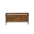 thumbnail image 3 of SAFAVIEH Isaac Rustic 3 Drawer Wooden Storage Bench, Filbert Brown, 3 of 5
