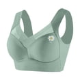 thumbnail image 1 of ManxiVoo Wireless Comfort Bras Full Coverage Minimizer with Adjustable Straps and Side Support for Everyday Wear Smooth T-Shirt Design L Size Light Green, 1 of 7