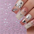 thumbnail image 4 of Pegatinas para decoración de uñas GJJBQTT con forma de corazón, 6 hojas, 4 of 7