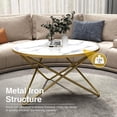 HLR Round Coffee Table with White Faux Marble Top - Walmart.com