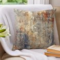 thumbnail image 3 of Pillow Covers 16x16 Set of 2, Abstract Burnt Orange Throw Pillow Covers Decorative Couch Cushion Cover, Brown Beige Vintage Artwork Microfiber Soft Square Pillowcases for Bedroom Living Room Sofa, 3 of 9