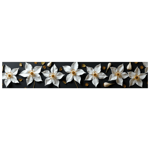 Beautiful White Flower Themed Backdrop Banner Party Decorations Background Photo Props for Garden Parties Spring Celebrations Weddings and Indoor Decor