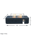 thumbnail image 2 of 52 Inch Outdoor Concrete Propane gas rectangle Fire Pit table in Dark Gray color, 2 of 9