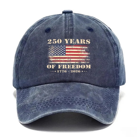 250 Anniversary USA Flag US 250 Years Freedom 250 Anniversary USA Hat 1776-2026 250th Birthday Embroidered Hats Garde Cap for Men Women Navy