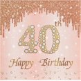 thumbnail image 1 of Calculs 40th Birthday Cocktail Napkins Cheers To 40 Years Rose Gold Tableware Snack/Dessert/Beverage Disposable Napkin 20pk, 1 of 6