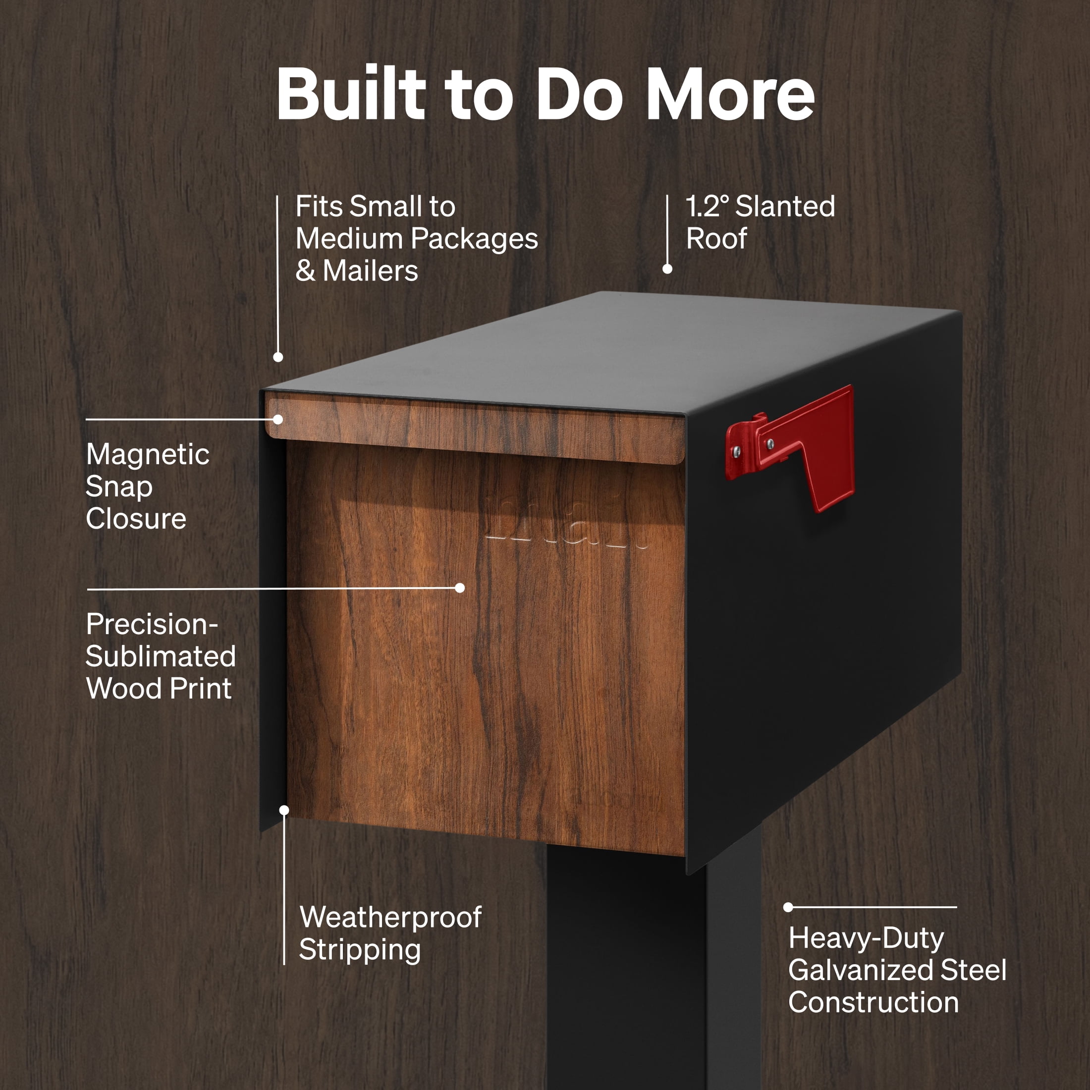 Adoorn Post Mailbox (No Lock) | Dark Wood