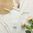 thumbnail image 3 of YDFCWXW Women's Thongs T Back Low Waist See Through Panties Seamless Floral Lace Briefs Thongs for Women White, M, 3 of 3