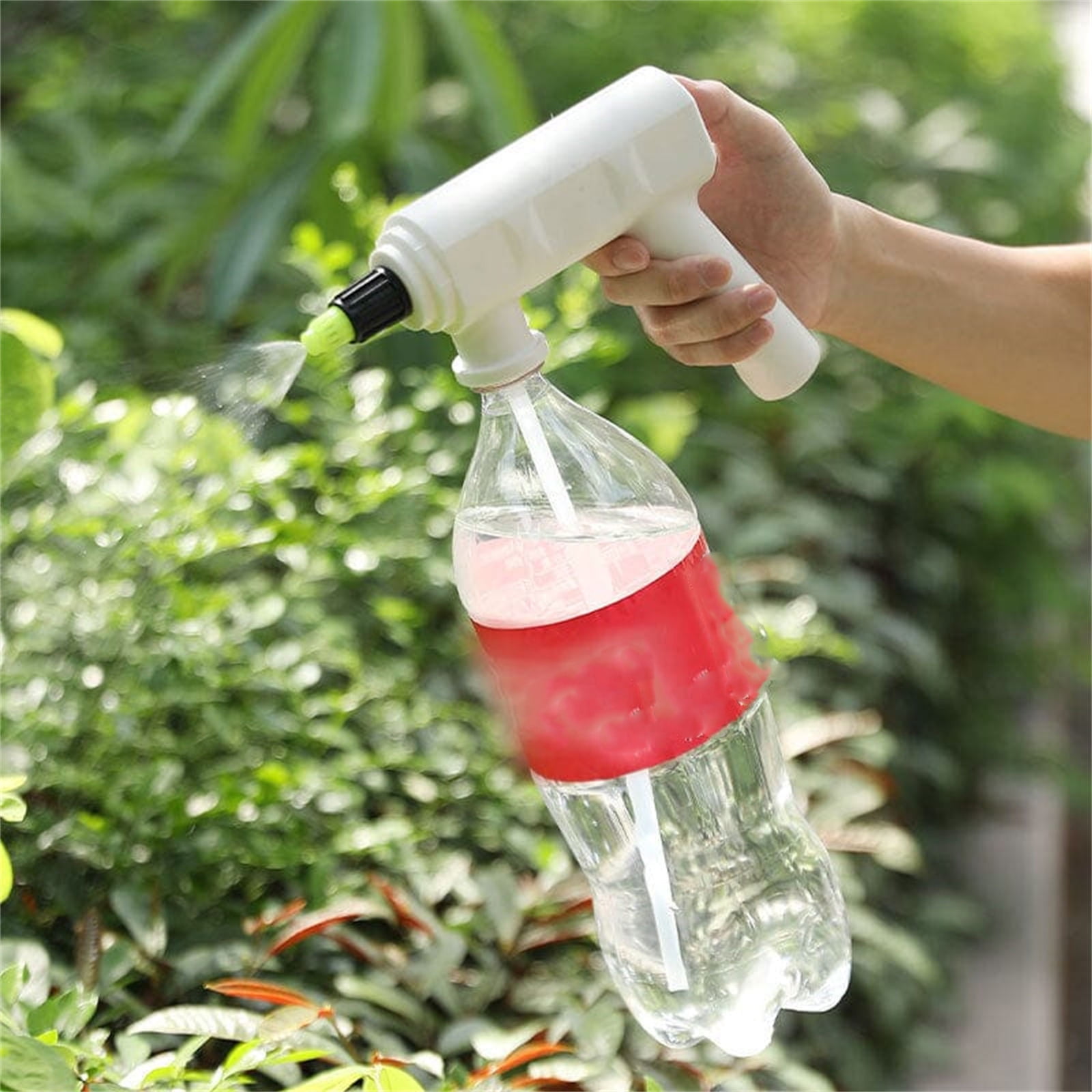 Lunxisen 2 Pcs Rechargeable Sprayer Head Automatic Timing Drip Irrigation System for Garden Lawn Plant Watering Sprinkler Kit