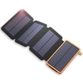 thumbnail image 1 of Cargador solar Power Bank - Cargador de teléfono solar 8000mAh Paquete de batería externa de carga rápida con 4 paneles solares portátiles, 1 of 5